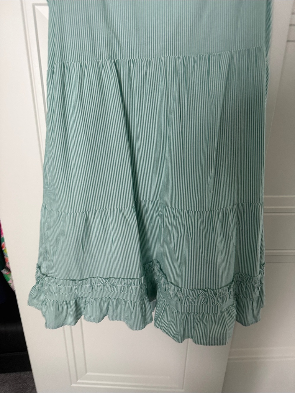 NWT Vineyard Vines Striped Ruffle Neck Dress Size Large - Picture 6 of 10